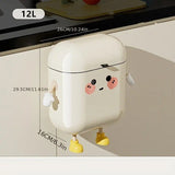 Wall Mount Kitchen Bin No Drill Adhesive Cabinet Door 12L  Space Save
