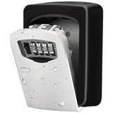 Household Wall-Mounted Key Box, Waterproof Secure Key Lockbox with Combination Lock, Large-Capacity Outdoor Key Safe for Storing Spare House Keys.grey