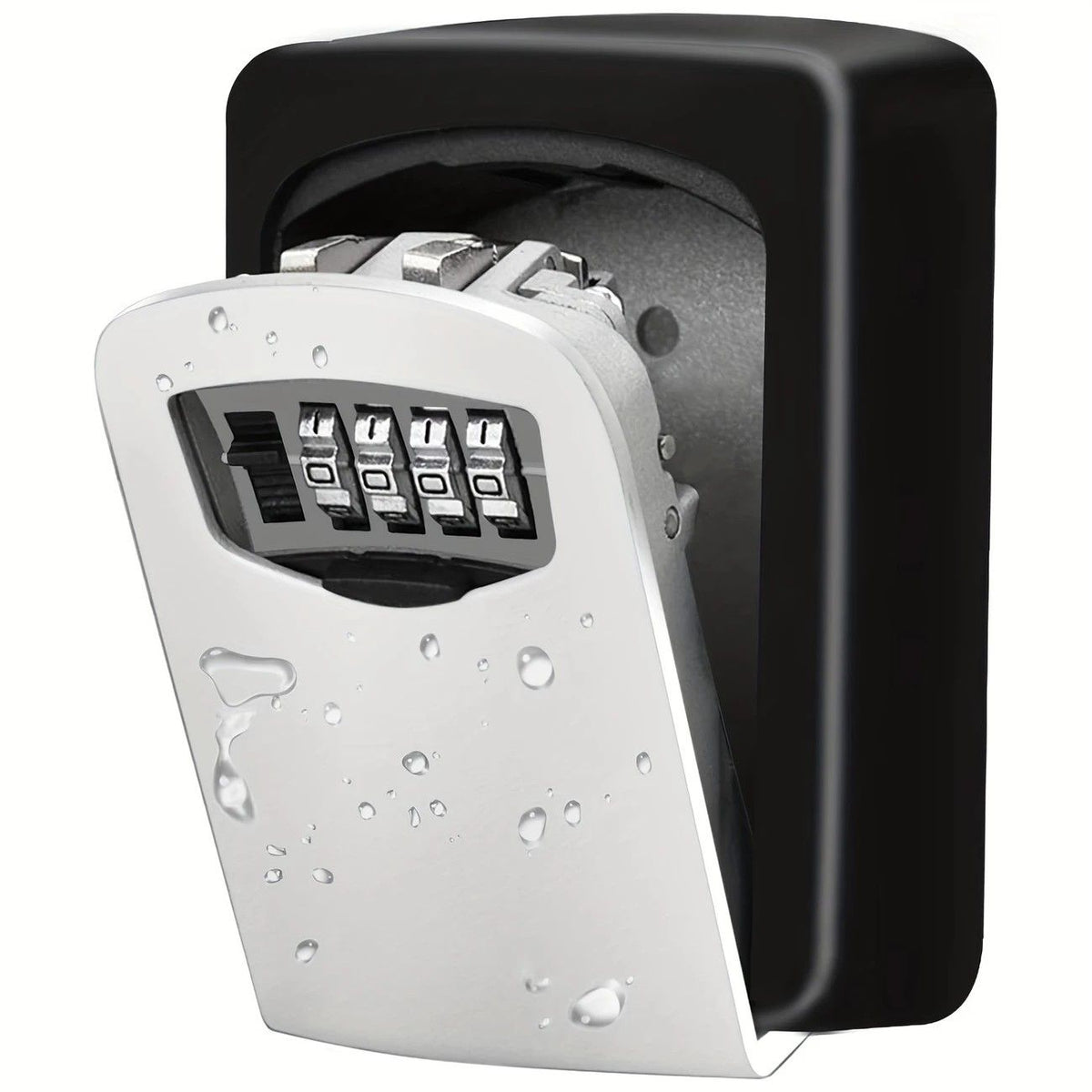Household Wall-Mounted Key Box, Waterproof Secure Key Lockbox with Combination Lock, Large-Capacity Outdoor Key Safe for Storing Spare House Keys.grey