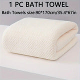 Modern Pineapple Grid Design Ultra-Soft Coral Fleece Bath Towel｜90x170cm Extra Thick Strong Absorption, Suitable for Bathroom, Gym, Hotel, and Home Use.(white)