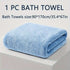 Modern Pineapple Grid Design Ultra-Soft Coral Fleece Bath Towel｜90x170cm Extra Thick Strong Absorption, Suitable for Bathroom, Gym, Hotel, and Home Use.(light blue)