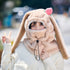 Cartoon Rabbit Ear Thermal Hat: Three-in-One Design, Cute and Warm, Perfect for Cycling and Skiing, Adorable All Winter Long!/camel