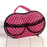 Fashionable EVA Bra Travel Storage Bag: Large Capacity Portable with Lid, Compression Resistant Anti Deformation, Essential for Business Trips, Beautiful and Practical/Rose black spot