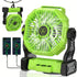 GREEN 2-in-1 Portable Fan & Light, Quiet & Cool for Outdoor Use