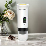 Portable 20Bar High - Pressure Extraction Coffee Machine, 80ml Stainless Steel Water Tank + Foldable Stand, Low - Battery Alert & Real - Time Temperature Control, Enjoy Barista - Quality Coffee on the Go, at Office or While Driving,White