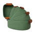 5-piece cotton rope storage basket set, cotton woven with leather handles, multiple sizes for organizing desk sundries, beautiful and practical to enhance space style.（pitch green）