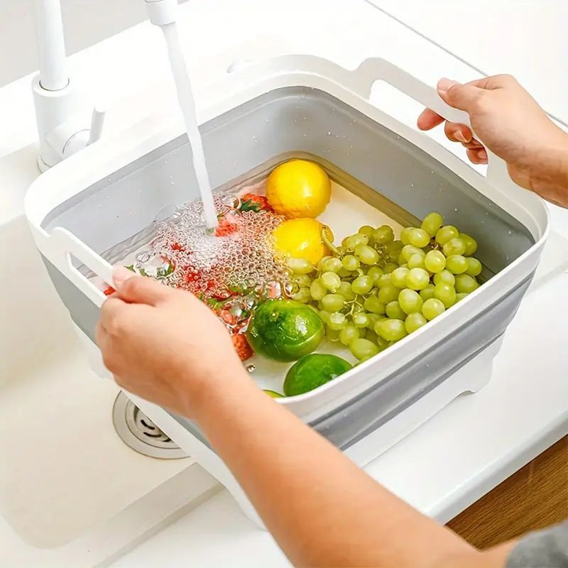 Portable Folding Sink: Space-Saving Storage, Multi-Use for Kitchen, Balcony, and Outdoors
