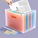 1pcs 25-Slot Expandable Rainbow Accordion Folder, Vertical Multi-Pocket Design, Large Capacity Holds 2000 Sheets, Waterproof and Portable, Great Helper for Office and School Organization