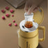 600ML Multi-Functional Mug, Three Drinking Modes: Direct Drink, Straw, Open Mouth, Bottom Storage for Folding Spoon, 304 Stainless Steel Inner Liner – A Must-Have Hydration Tool for Lazy People./Mango yellow