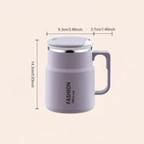 600ML Multi-Functional Mug, Three Drinking Modes: Direct Drink, Straw, Open Mouth, Bottom Storage for Folding Spoon, 304 Stainless Steel Inner Liner – A Must-Have Hydration Tool for Lazy People./Taro color