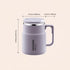 600ML Multi-Functional Mug, Three Drinking Modes: Direct Drink, Straw, Open Mouth, Bottom Storage for Folding Spoon, 304 Stainless Steel Inner Liner – A Must-Have Hydration Tool for Lazy People./Taro color