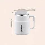 600ML Multi-Functional Mug, Three Drinking Modes: Direct Drink, Straw, Open Mouth, Bottom Storage for Folding Spoon, 304 Stainless Steel Inner Liner – A Must-Have Hydration Tool for Lazy People./WHITE