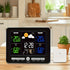 Indoor Outdoor Weather Station Color LCD Atomic Clock Barometer Forecast Dual Alarm Snooze Calendar Time Date Moon Phase Adjustable Backlight.BLACK