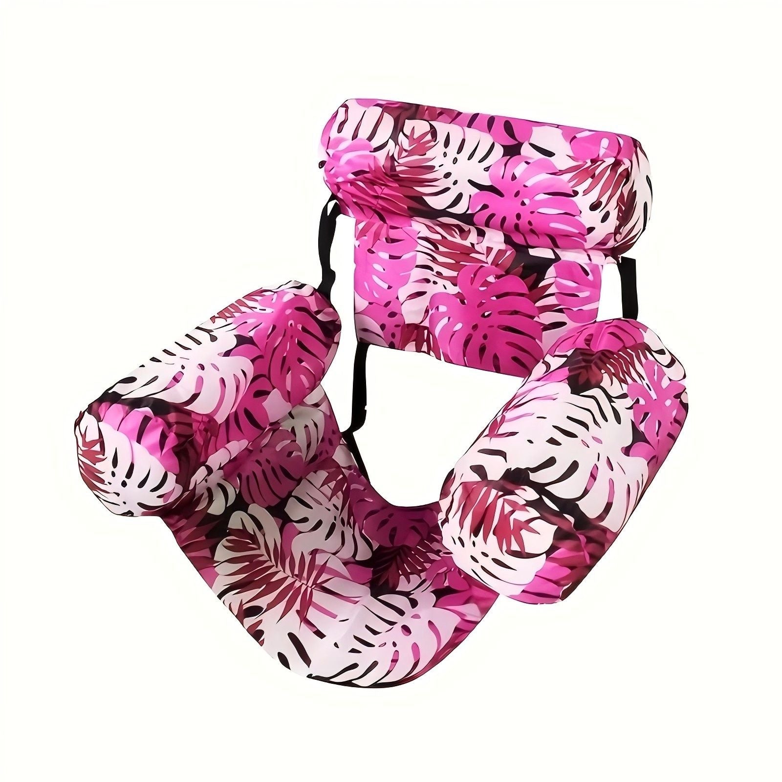 Water Floating Lounge Chair: Floating Pillow Design, Stable Sitting and Lying, Durable Oxford Fabric, Pool and Beach Vacation Companion。PINK