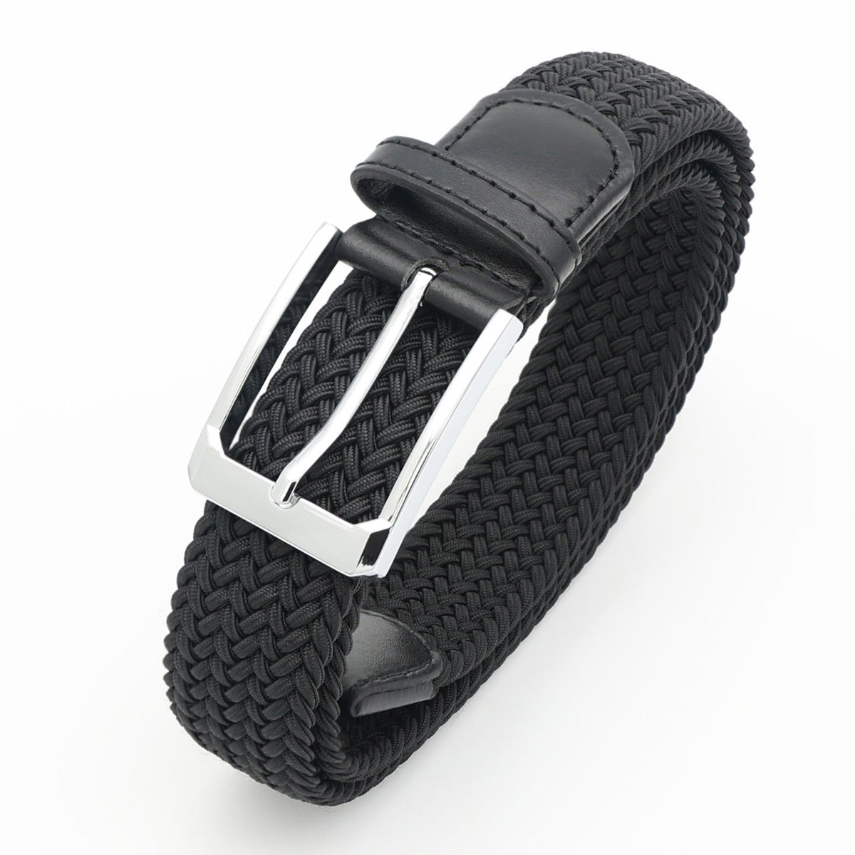 No-Hole Elastic Woven Belt, Unisex Comfortable and Versatile, Strong Elasticity Anti-Loosening, Breathable and Skin-Friendly No Sweating, Essential for Outdoor Sports and Daily Commute, A Casual Style Choice/black:S code