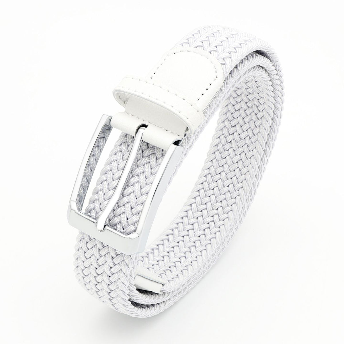 No-Hole Elastic Woven Belt, Unisex Comfortable and Versatile, Strong Elasticity Anti-Loosening, Breathable and Skin-Friendly No Sweating, Essential for Outdoor Sports and Daily Commute, A Casual Style Choice/White:L code