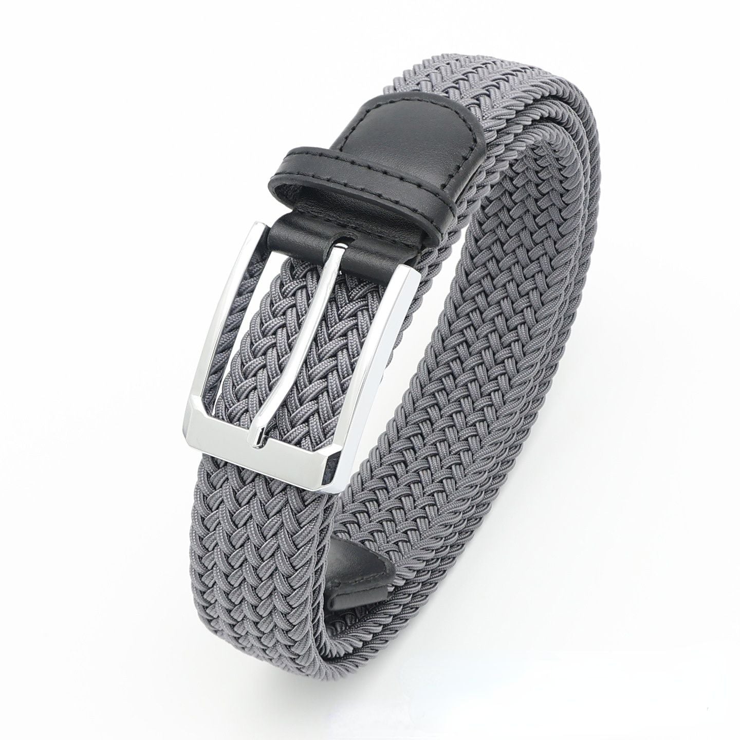 No-Hole Elastic Woven Belt, Unisex Comfortable and Versatile, Strong Elasticity Anti-Loosening, Breathable and Skin-Friendly No Sweating, Essential for Outdoor Sports and Daily Commute, A Casual Style Choice/Grey:M code