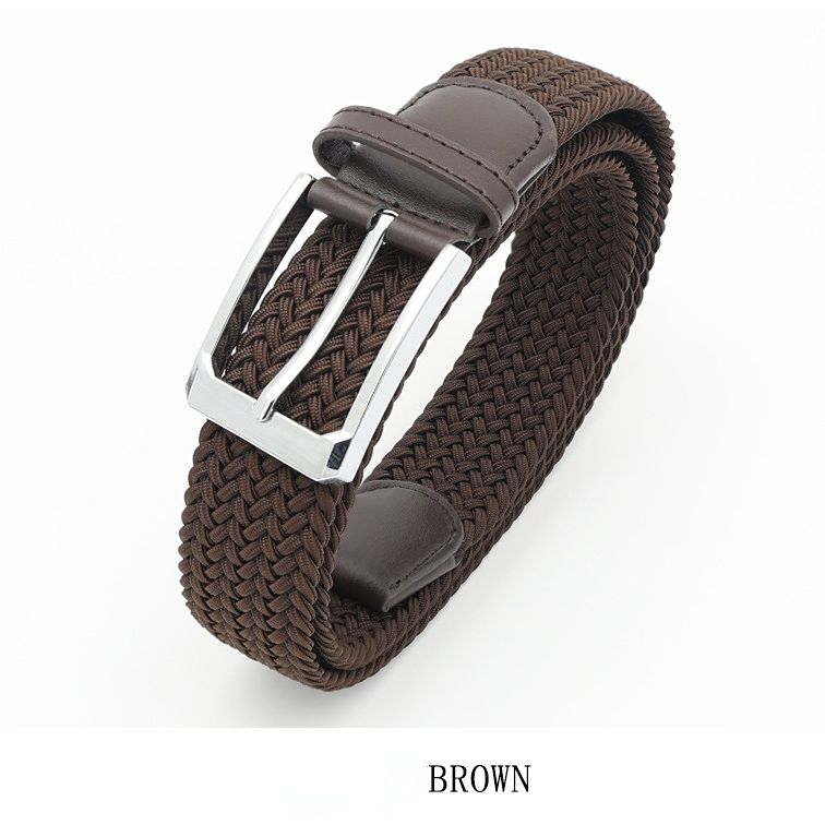 No-Hole Elastic Woven Belt, Unisex Comfortable and Versatile, Strong Elasticity Anti-Loosening, Breathable and Skin-Friendly No Sweating, Essential for Outdoor Sports and Daily Commute, A Casual Style Choice/brown:M code