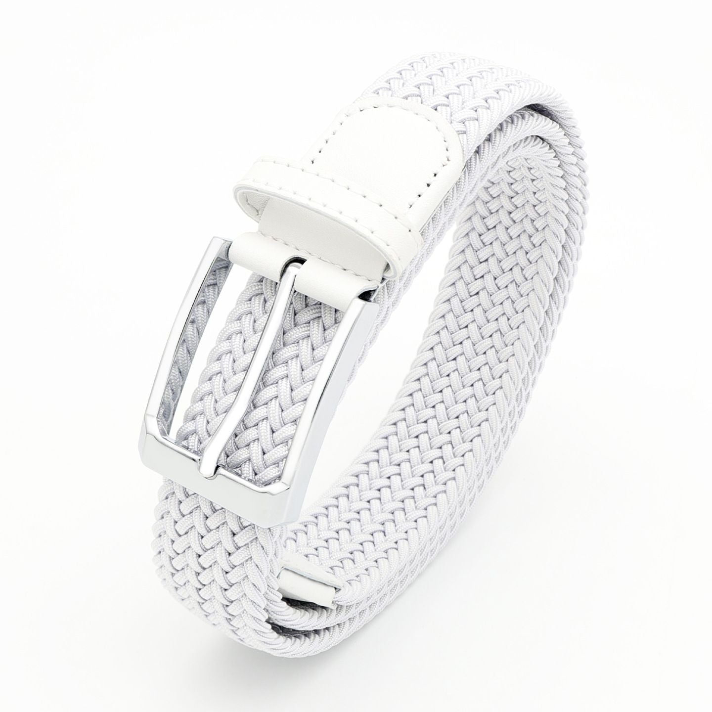 No-Hole Elastic Woven Belt, Unisex Comfortable and Versatile, Strong Elasticity Anti-Loosening, Breathable and Skin-Friendly No Sweating, Essential for Outdoor Sports and Daily Commute, A Casual Style Choice/White:M code