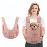 Pet Chest Carrier Front-Facing Backpack Small Dog Cat Breathable Carrier Hands-Free Sling（pink)