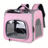 Pet Backpack Portable Transparent Foldable Comfort Design Hands-Free Travel for Cats Small Dogs(PINK)