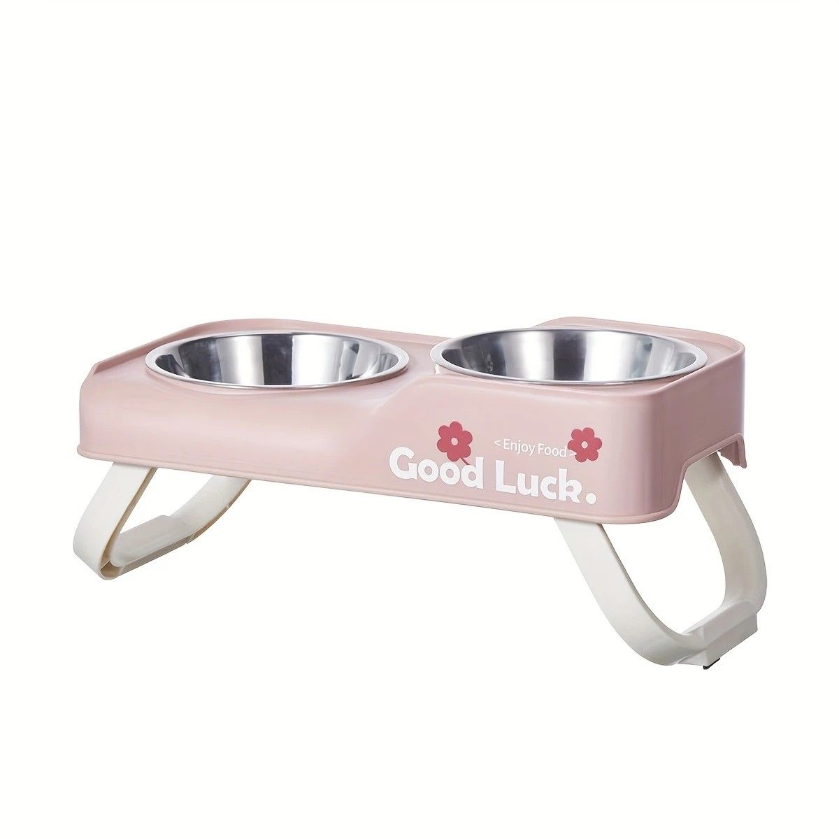 Dopamine Color Pet Bowl Set, Anti-Slip Adjustable Height Design for Small/Medium Dogs and Cats(pink)