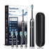 Sonic Electric Toothbrush with 6 Modes for Professional Dental Care, Deep Cleaning and Gum Protection, Ultra-Long Battery Life Up to 180 Days/Black 4 brush head+storage box