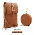 PVC Phone Bag and Coin Purse Two in One: High Definition Touch Screen Window for Sensitive Control, Zipper Anti Loss Adjustable Shoulder Strap, Practical and Beautiful for Travel Storage/BROWN