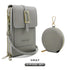 PVC Phone Bag and Coin Purse Two in One: High Definition Touch Screen Window for Sensitive Control, Zipper Anti Loss Adjustable Shoulder Strap, Practical and Beautiful for Travel Storage/GREY