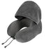 Outdoor Travel Car Pillow, 1pc Memory Foam Hooded U-shaped Neck Pillow, Washable, Neck Pillow with Hood.GREY