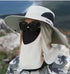 beige。Extra Wide Fishing Hat with Detachable Sun Visor and Neck Guard - The Perfect Choice for Summer Fishing, Hiking, and Outdoor Activities