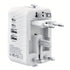 Universal Travel Adapter, Compatible with 200+ Countries, 4 USB Ports Fast Charging, Compact and Portable, Essential for Business Trips and Travel.WHITE