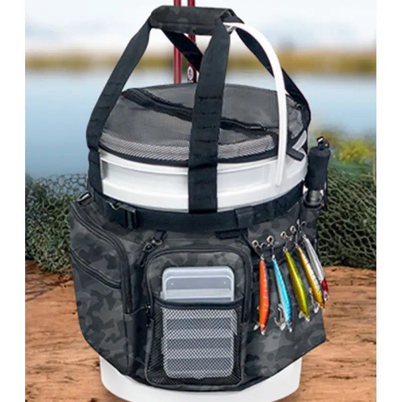 Multi-Functional Tactical Fishing Bucket Backpack, Waterproof Large Capacity, Built-in Livewell, All Gear Storage in One Bag