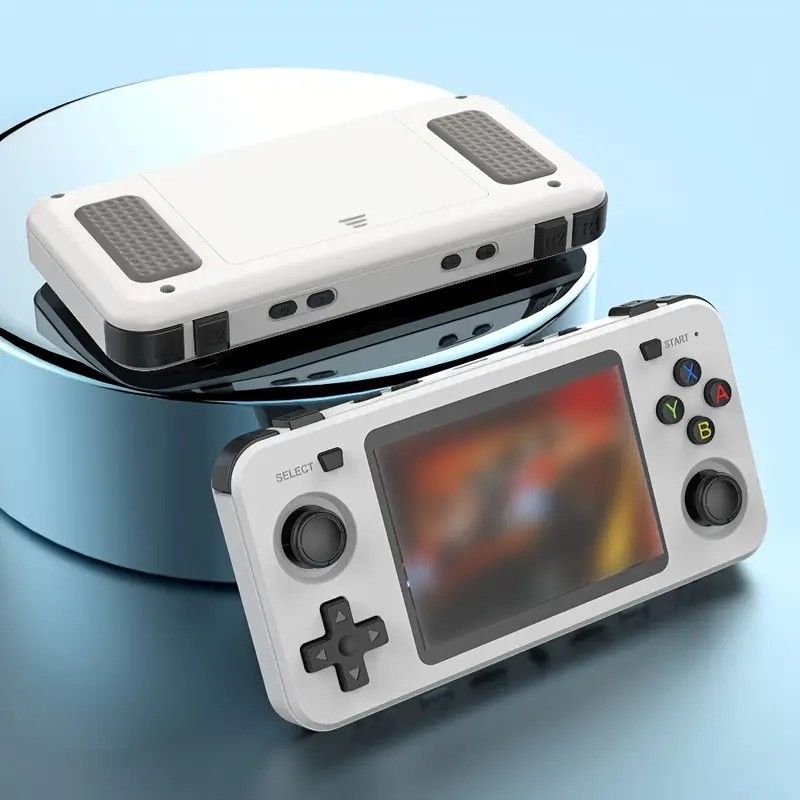 R36H Retro Game Console 64G  Handheld with 23 Emulators, Linux System, 3.5-inch IPS Screen, 640×480 Resolution, USB Charging, Ultra-Long Battery Life, Perfect Gift for Friends.WHITE