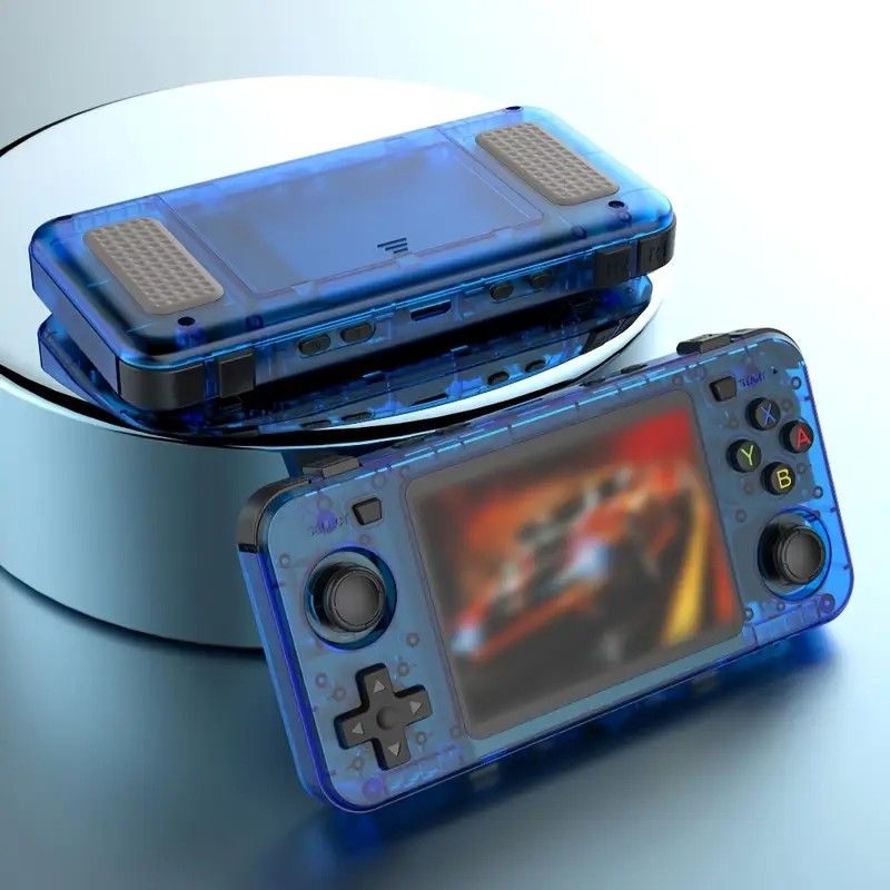R36H Retro Game Console 64G  Handheld with 23 Emulators, Linux System, 3.5-inch IPS Screen, 640×480 Resolution, USB Charging, Ultra-Long Battery Life, Perfect Gift for Friends.BLUE