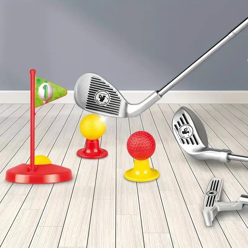 Set Golf Kanak-kanak Tongkat Teleskopik Mainan Luar Dalam Rumah Interaktif