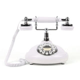 European Retro Desktop Phone: Classic design meets modern utility, perfect for home and office, reviving elegant call moments.(White button)