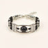 2pcs Ethnic-style Vintage Open Bracelet, Turquoise Beads with Silver Carved Accents, Bohemian Exotic Charm, a Personalized Accessory for Daily and Travel Wear.black
