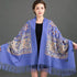 European-American Style Auspicious Embroidered Shawl Scarf, High-End Autumn & Winter Warm Outfit（lavender color)