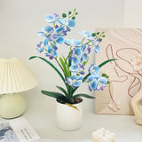 Artificial Moth Orchid Potted Plant, Bringing Natural Vitality into Your Home; Flowers Never Wilt, Staying Evergreen All Year Round./BLUE