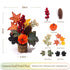 Autumn artificial mini potted plant, woven basket paired with sunflowers, pumpkins, and maple leaves, full and realistic petals, no maintenance required, adding warm autumn vibes to your home./34G model