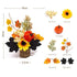 Autumn artificial mini potted plant, woven basket paired with sunflowers, pumpkins, and maple leaves, full and realistic petals, no maintenance required, adding warm autumn vibes to your home./30G model