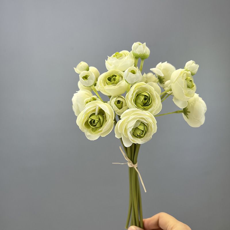 Simulated lotus lily bunched flowers, 6 stems per bunch 28cm long, realistic wrinkled petals in multiple colors, includes flower buds and large blooms, versatile decoration for weddings, home and DIY floral art.(Dark green heart)