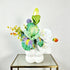 Simulated iris potted plant, floral artistry vibrant and colorful, pumpkin planter round and versatile, no maintenance ready to display upon opening, brightens up new Chinese-style and light luxury home spaces.(GREEN)