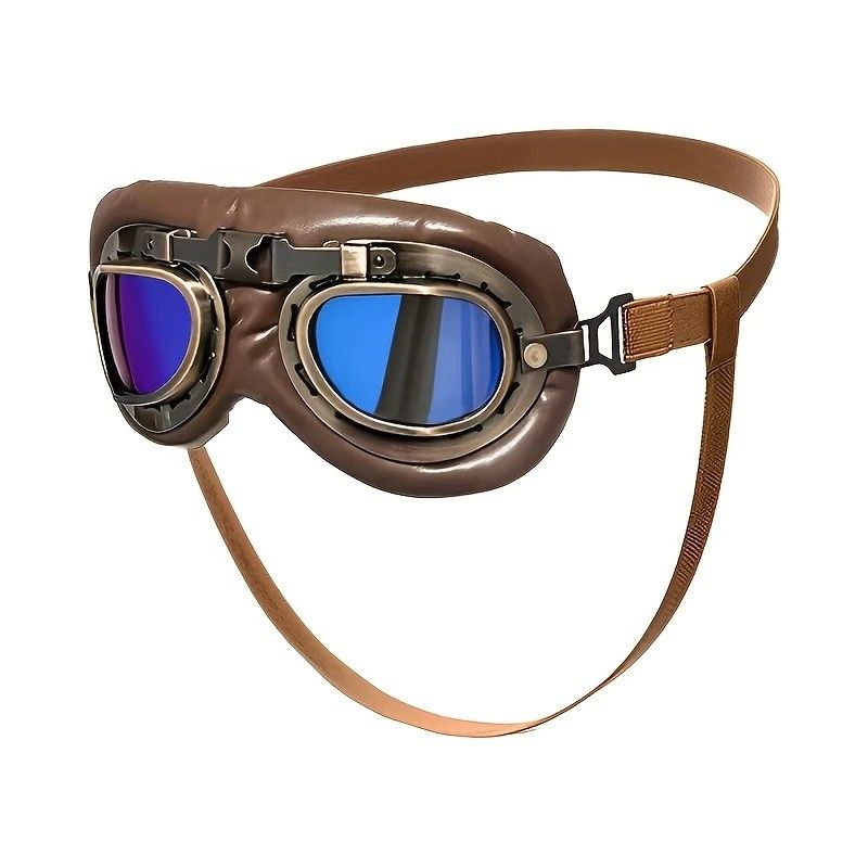 Retro Aviator Dog Goggles | Windproof & UV Protection Adjustable Foldable Sunglasses for Medium-Large Dogs(Bronze &Color)