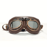 Retro Aviator Dog Goggles | Windproof & UV Protection Adjustable Foldable Sunglasses for Medium-Large Dogs(Bronze-silver lens)