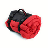 High-quality moisture-proof thick portable camping dog bed suitable for medium / large / small dogs - durable polyester outdoor mat with handle foldable design suitable for travel home and camping trips camping bed(red)