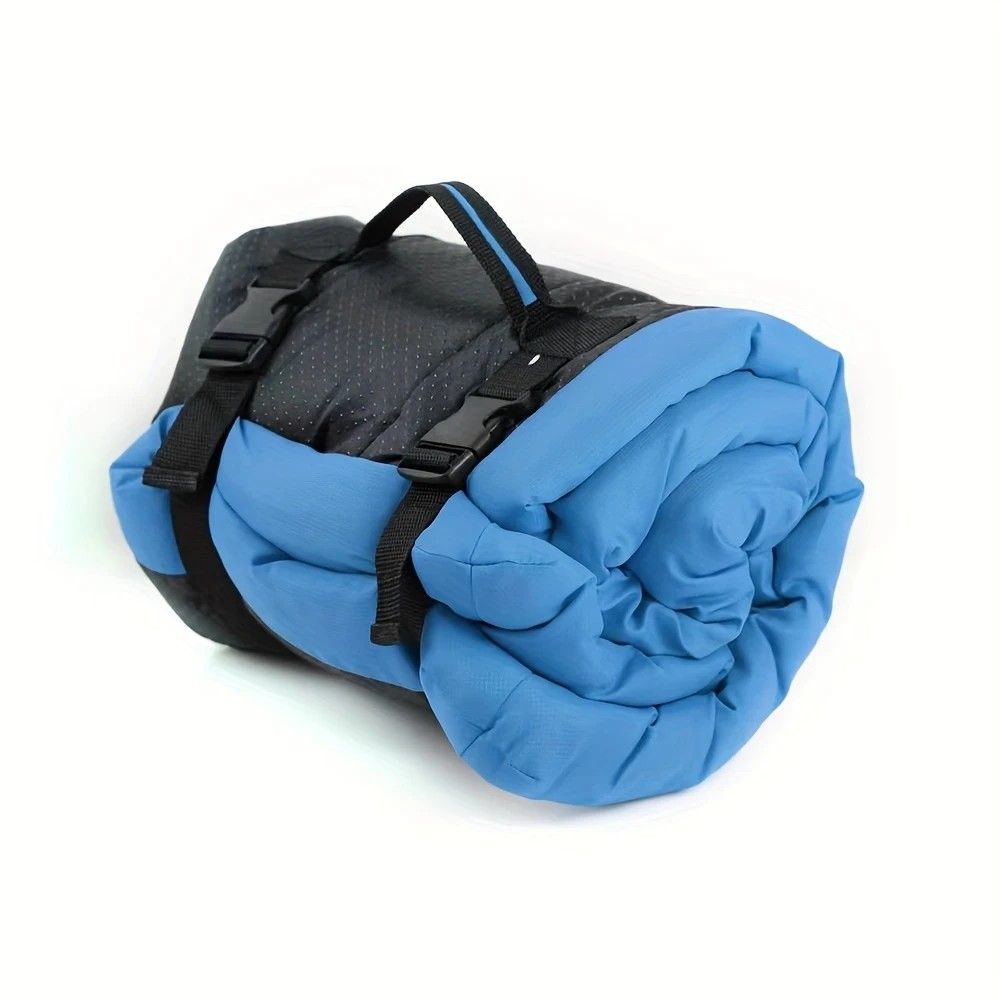 High-quality moisture-proof thick portable camping dog bed suitable for medium / large / small dogs - durable polyester outdoor mat with handle foldable design suitable for travel home and camping trips camping bed.BLUE