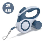 Multi-function Automatic Retractable Pet Leash: High-Strength Anti-Break, One-Click Lock, Comfortable Grip, Eco-Friendly Waste Disposal, 3 Meters/118.11 Inches for Secure Dog Walking(blue)