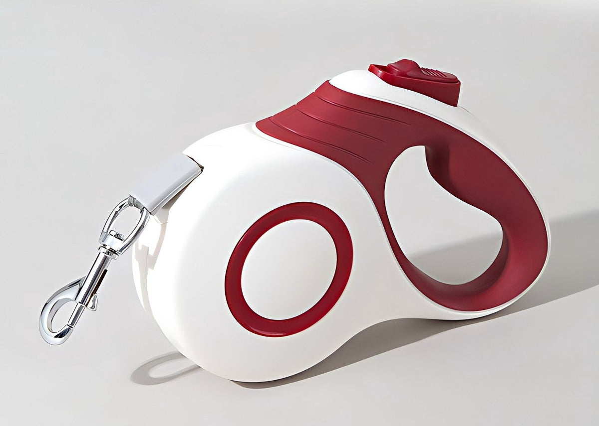 Multi-function Automatic Retractable Pet Leash: High-Strength Anti-Break, One-Click Lock, Comfortable Grip, Eco-Friendly Waste Disposal, 3 Meters/118.11 Inches for Secure Dog Walking(claret-red)